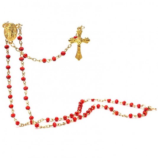 Ruženec červené korálky