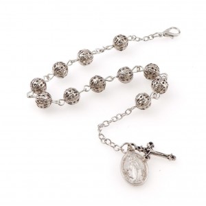 Strieborný gravírovaný náramok-ruženec