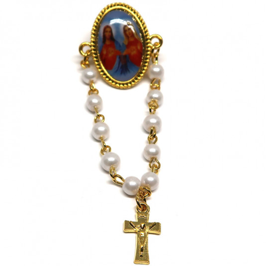 Zlatá brošňa Svätý Jozef a Panna Mária