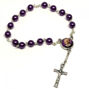 Ruženec fialový perlový Sv. Pátra Pia