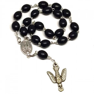 Ruženec drevený ku duchu svätému čierny