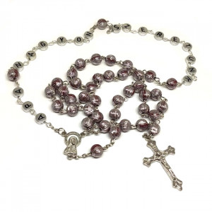 Ruženec hnedý so strieborným zdobením