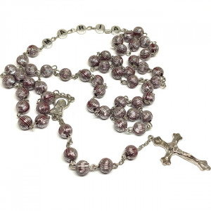 Ruženec hnedý so strieborným zdobením