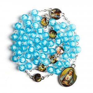 Ruženec s menom k Sedembolestnej Panne Márii tyrkysový