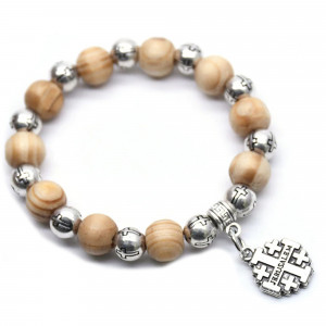 Drevený náramok s Benediktínskou medailou