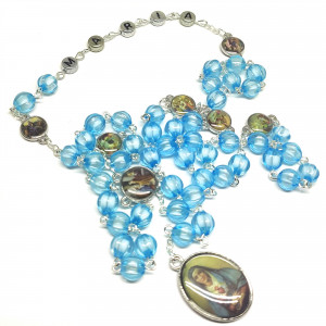 Ruženec s menom k Sedembolestnej Panne Márii tyrkysový