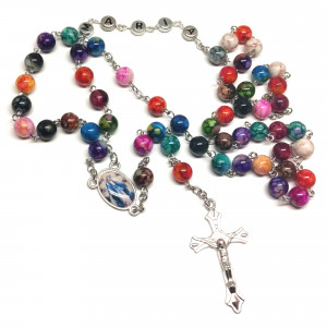 Ruženec s menom s medailou zázračnej Panny Márie farebný