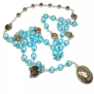 Ruženec s menom k Sedembolestnej Panne Márii tyrkysový