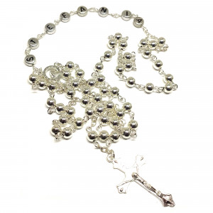 Ruženec strieborný korálkový