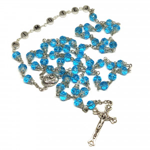 Ruženec s menom modrý so zdobením