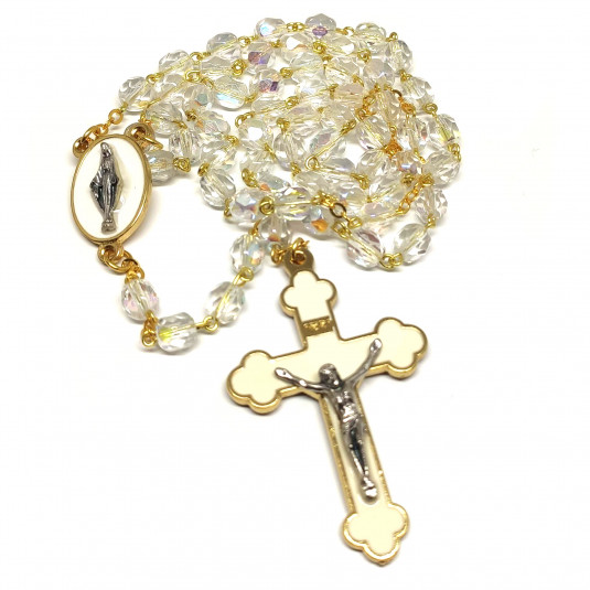 Ruženec svadobný sklenené korálky