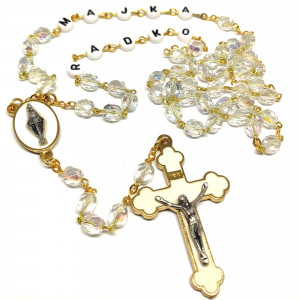 Ruženec svadobný sklenené korálky