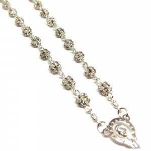 Ruženec s menom s bielymi krištáľmi Exkluziv