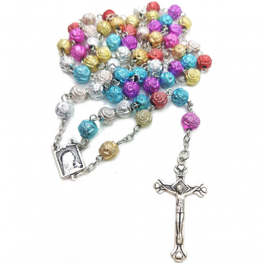 Ruženec s menom farebný trblietkový